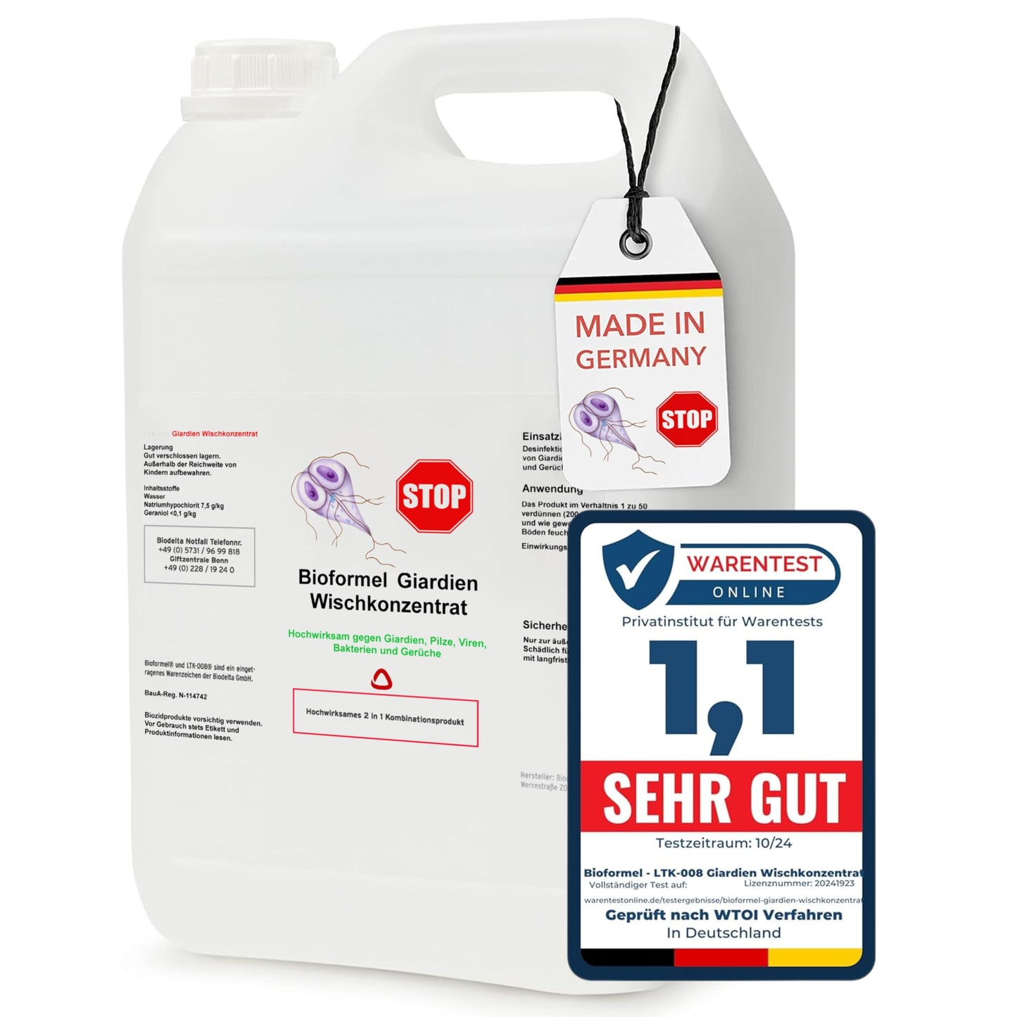 Mājdzīvnieku higiēnas dezinfekcijas līdzeklis BIODELTA LTK-008 Giardien 2 l suņiem un kaķiem