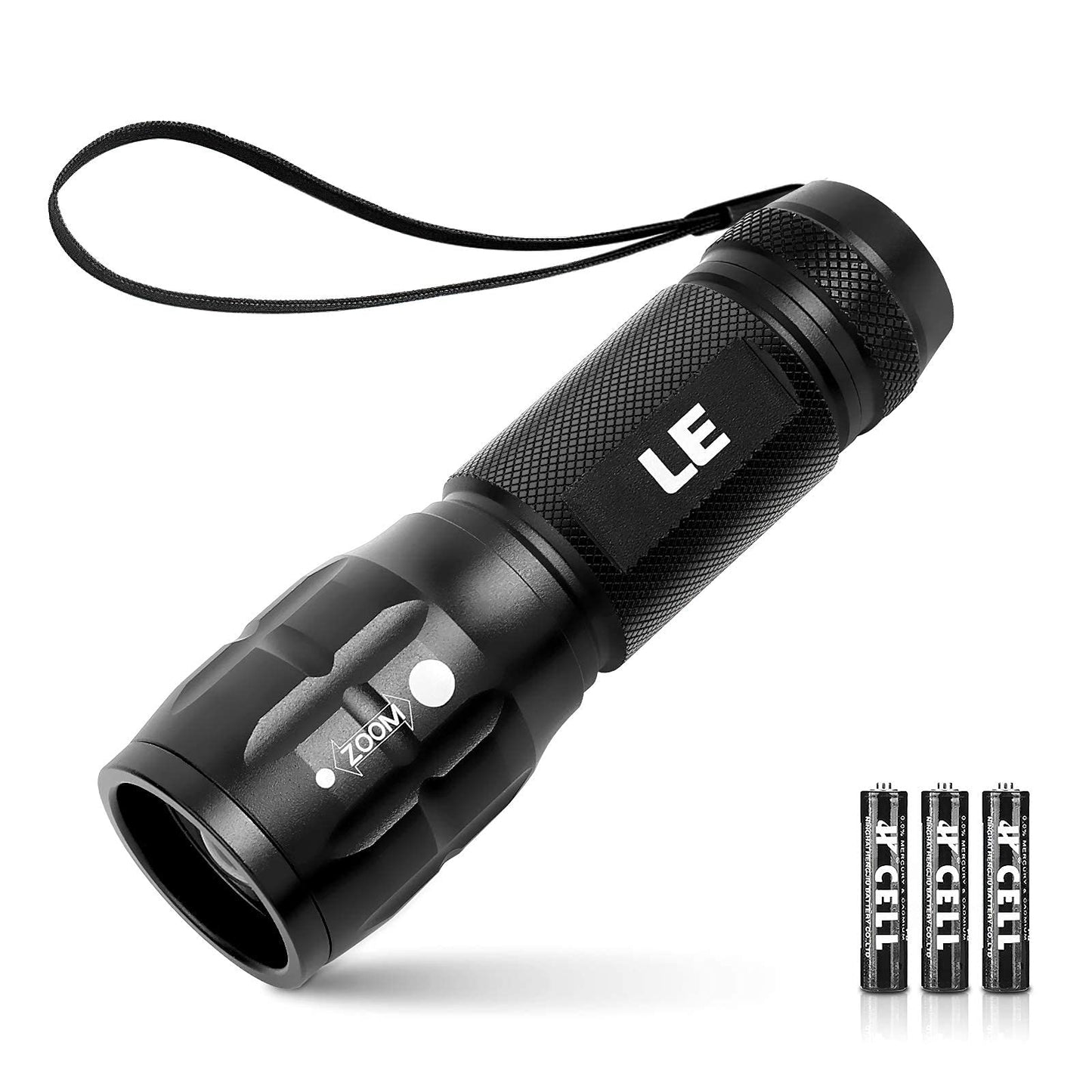 LED kabatas lukturis LE LED Taschenlampe Klein, Zoombare Flashlight für Kinder, Schwarz