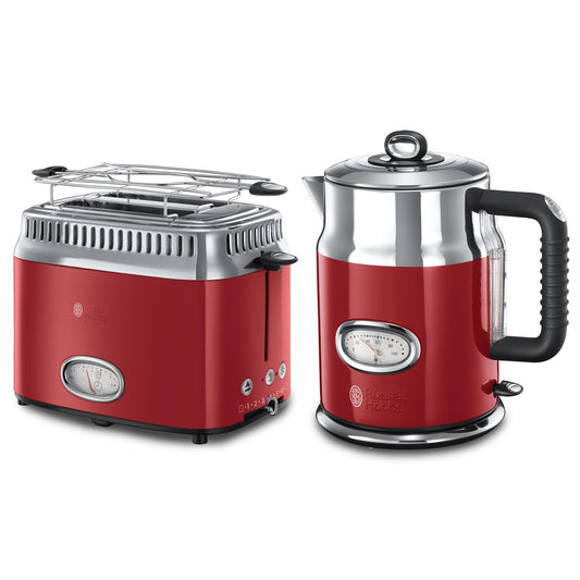 Russell Hobbs tosteris + Russell Hobbs retro tējkanna sarkana [Enerģijas klase A] [Enerģijas klase A] [Enerģijas klase A]