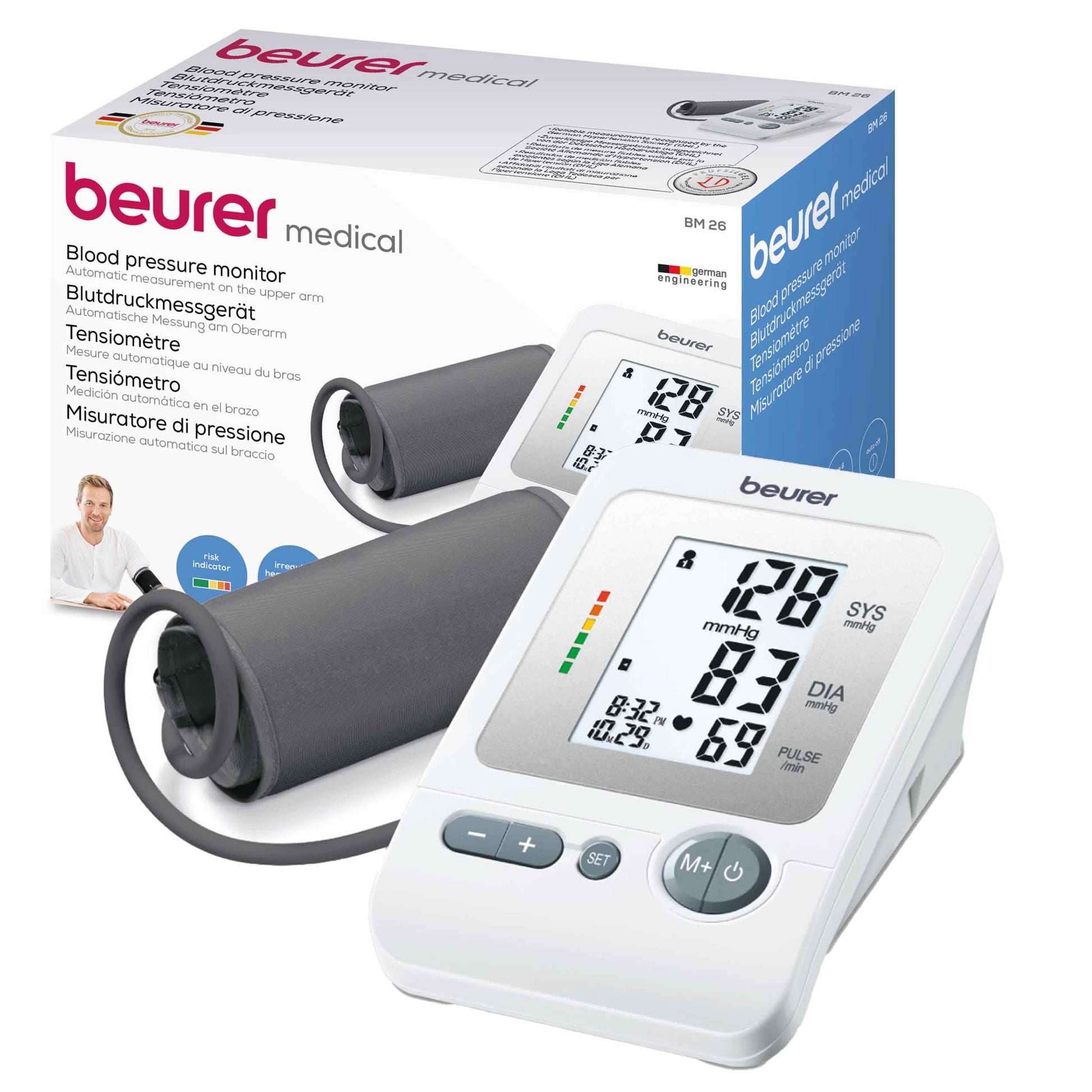 Beurer BM 26 - Automatic blood pressure monitor with large display and memory for 30 readings.