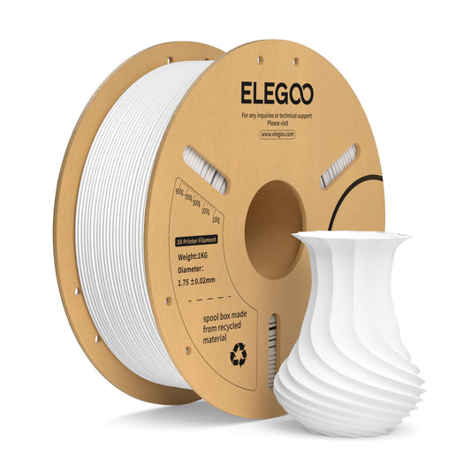 3D printera PLA+ filaments ELEGOO 1.75mm, balts, 1KG