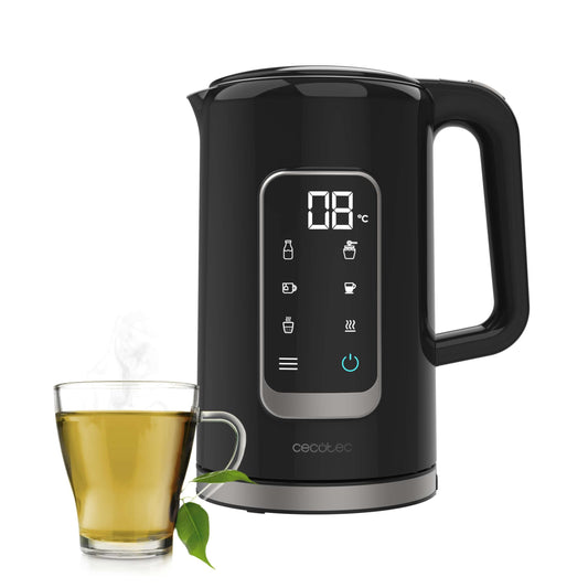 Cecotec Thermosense 500 Touch - 1.7L electric kettle, stainless steel interior, touch screen, 5 temperature levels, 2200W, black