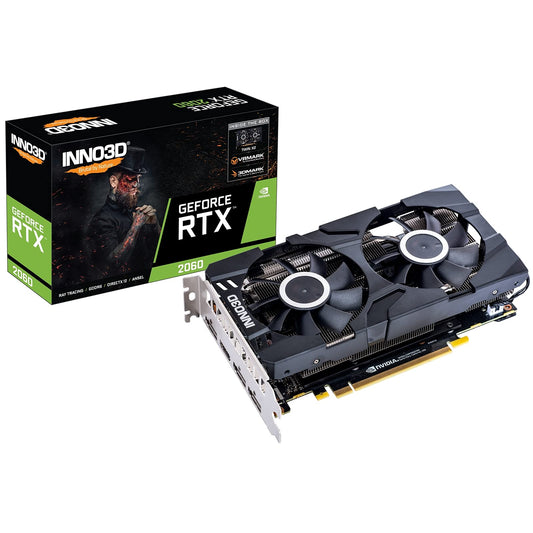 Inno3D GeForce RTX 2060 Twin X2 - 6GB GDDR6, 192bit, HDMI, 3x DP, dual fans, 160W, 1680MHz, 2-slot design