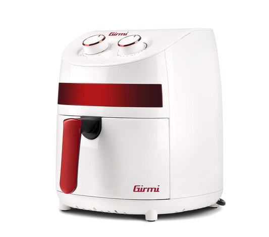 Girmi FG93 ecofrit Compact - 3.2L hot air fryer, 1000W, white/red, energy-efficient cooking, healthy frying option.