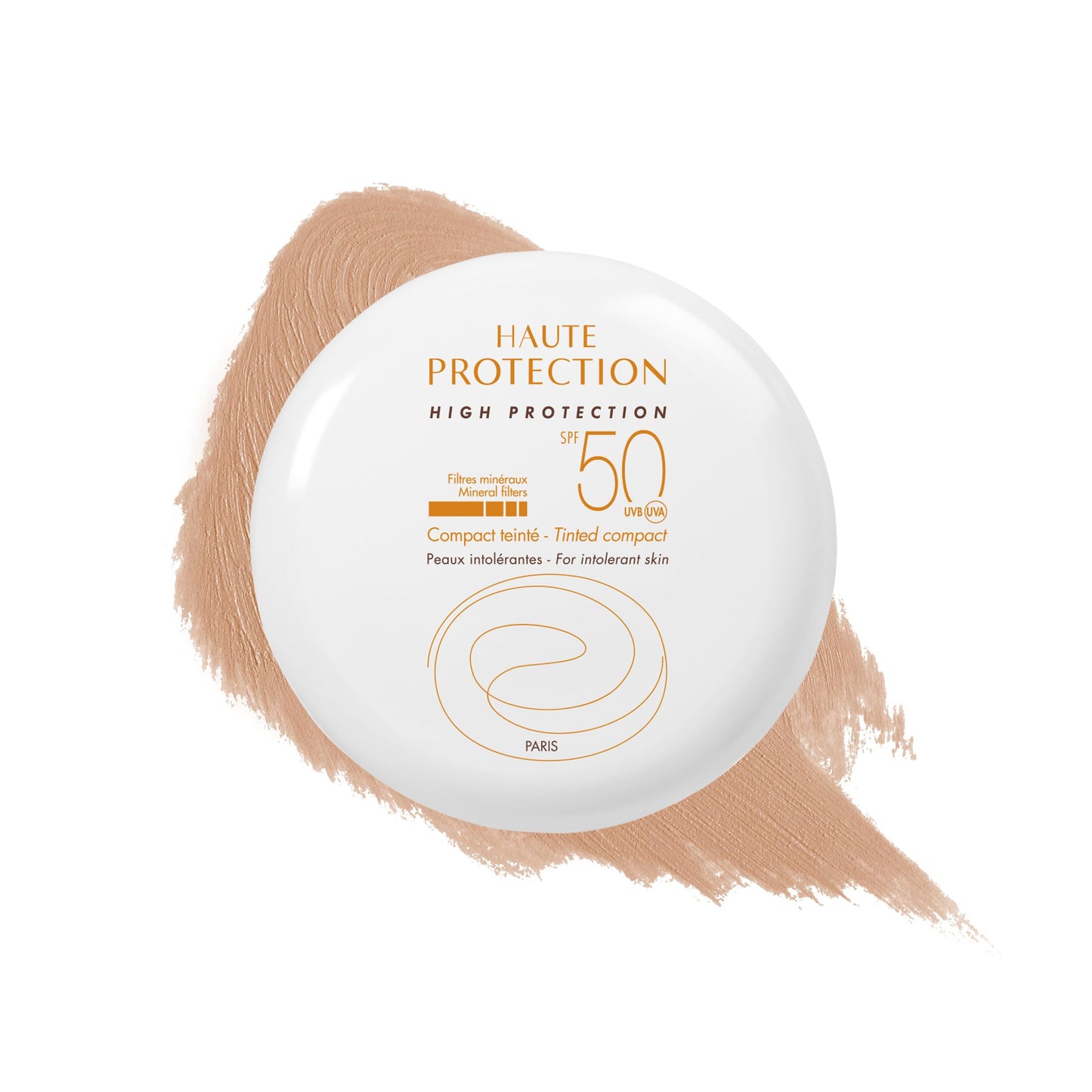 Tonēts sauleskrēms Avène Compact SPF50, jaunā krāsa Sand, New Formula, 10 g