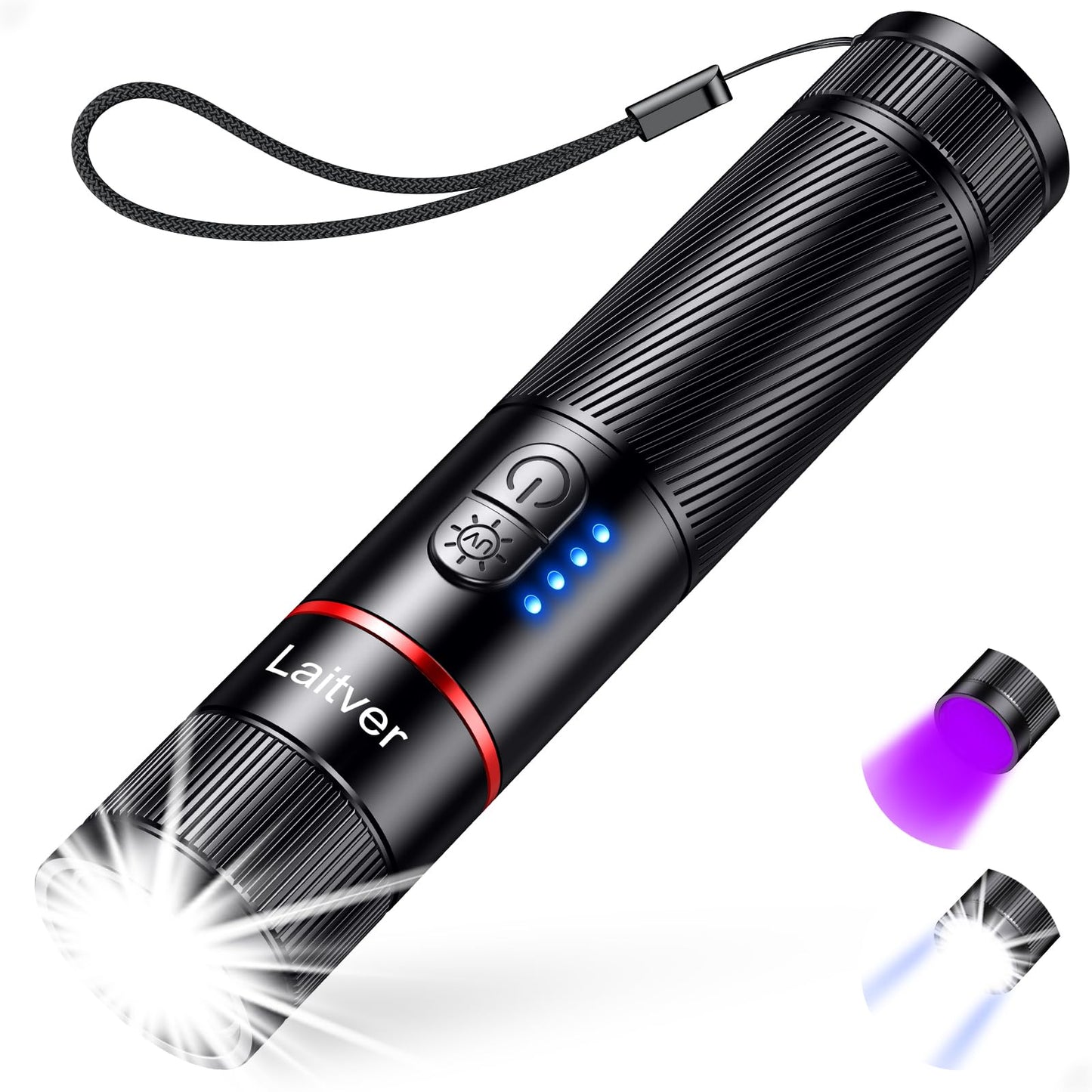 Laitver LED/UV uzlādējams 2 in 1 lukturītis, 2000L īpaši spilgts