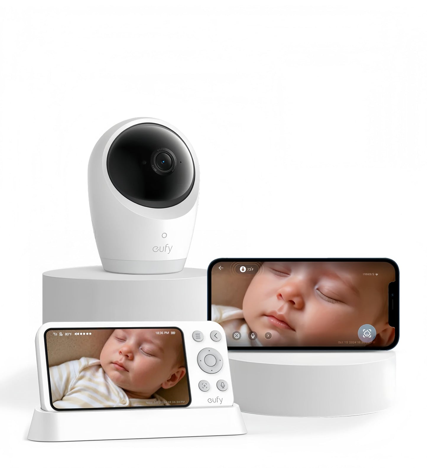 eufy Babyphone ar kameru E21, uzraudzības kamera āram, 4K UHD