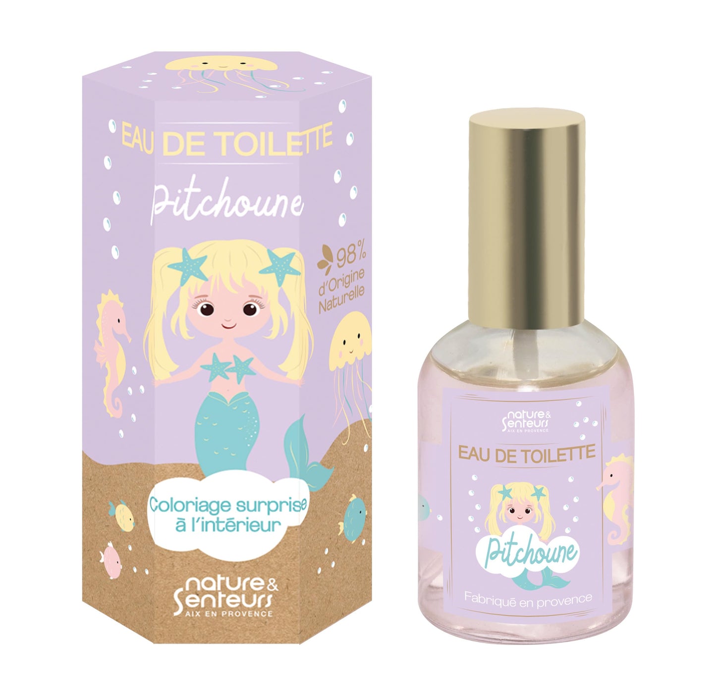 Bērnu smaržas NATURE & SENTEURS Pitchoune Eau de Toilette 50 ml, spīduma efekts, ķiršu aromāts meitenēm 4-8 gadi, ražots Francijā
