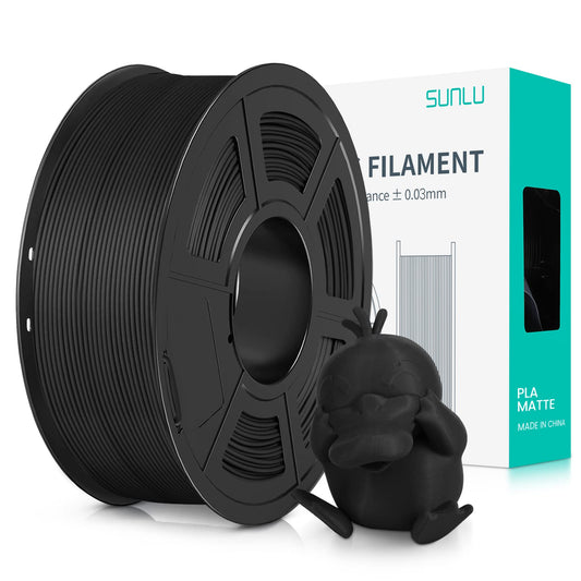 SUNLU Matte PLA filaments 1.75mm melns, 3D printera filaments PLA