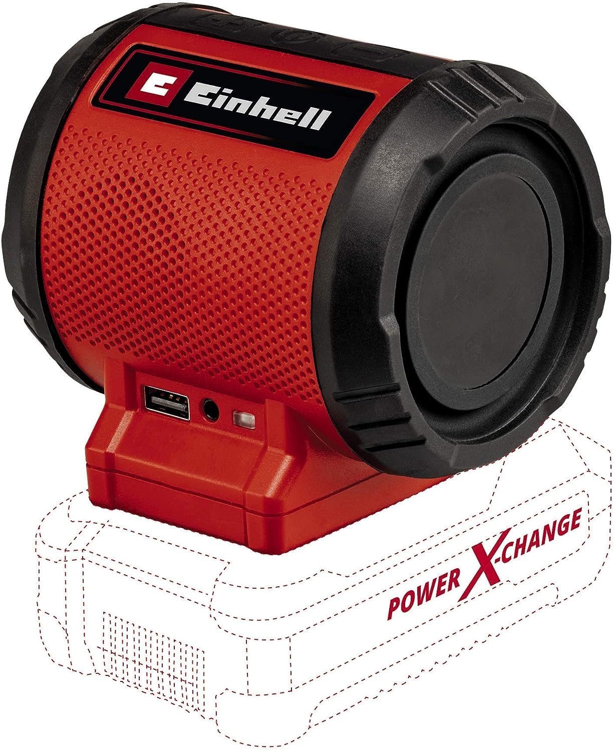 Einhell akumulatora skaļrunis TC-SR 18 Li BT - Solo Power X-Change (litija joni, max. 85 dB, Bluetooth, AUX-/USB pieslēgums, intuitīva vadības paneļa, bez akumulatora un lādētāja)
