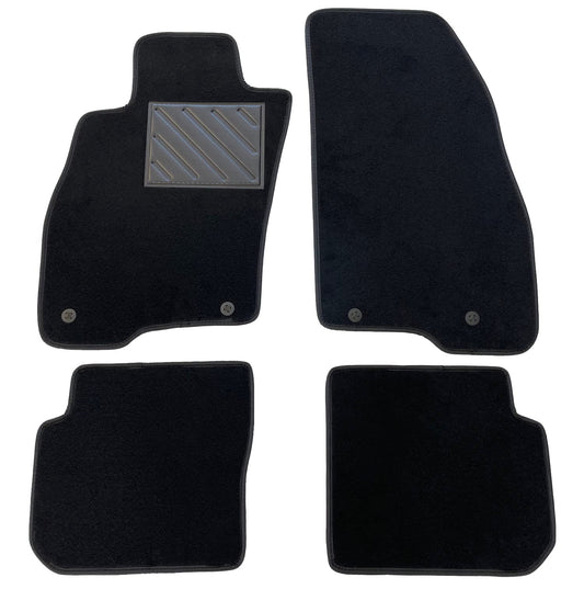 Pasūtījuma paklāji FIAT Punto Evo 2009- / Punto 2012-, pasūtījuma izgatavošana, papēža spilventiņi no pastiprināta gumijas, stiprinājuma pogas