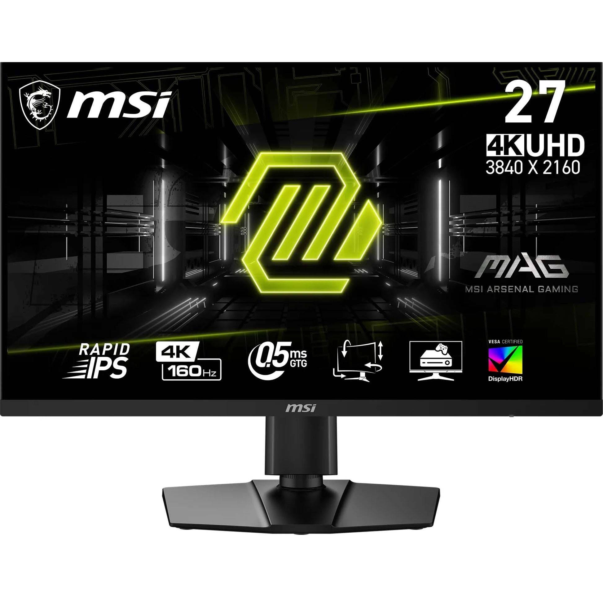 MSI MAG 274UPF E2 - 27" UHD gaming monitor, 3840x2160, 160Hz, 0.5ms, 133% sRGB, frameless, VESA DisplayHDR 400.