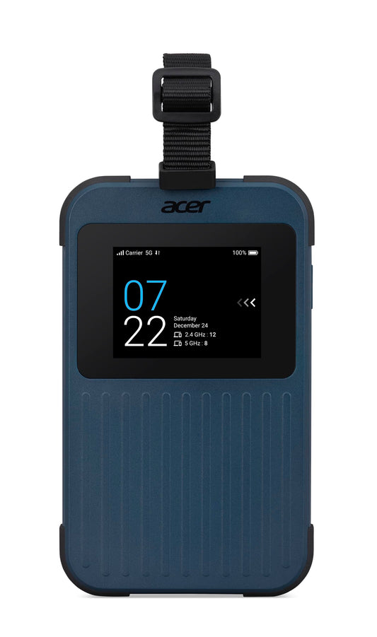 Acer Connect Enduro M3 5G maršrutētājs (LTE maršrutētājs) | Mobilais WLAN maršrutētājs SIM karte | WiFi 6 | Divi 2.4 un 5.0 GHz | Nano SIM un virtuālā SIM | 6500mAh akumulators | USB 3.0 Type-C | MIL-STD-810H