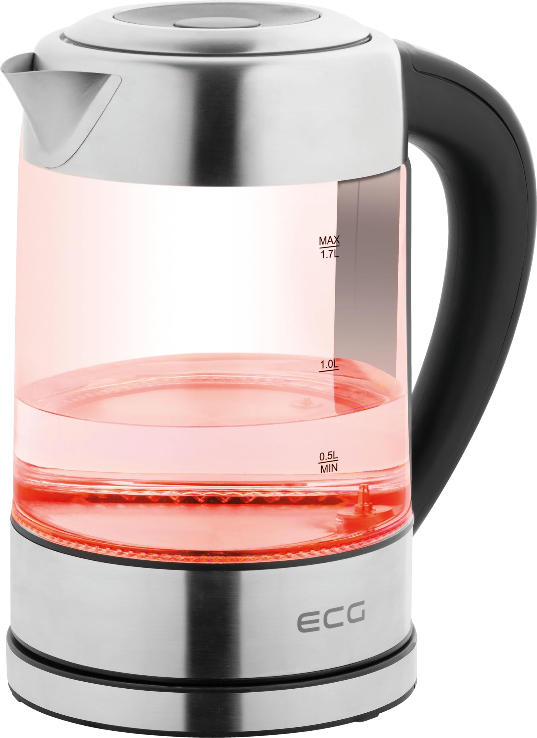ECG RK 1777 COLORE tējkanna - nerūsējošais tērauds, moderns dizains, 1.7L tilpums, ātra vārīšana