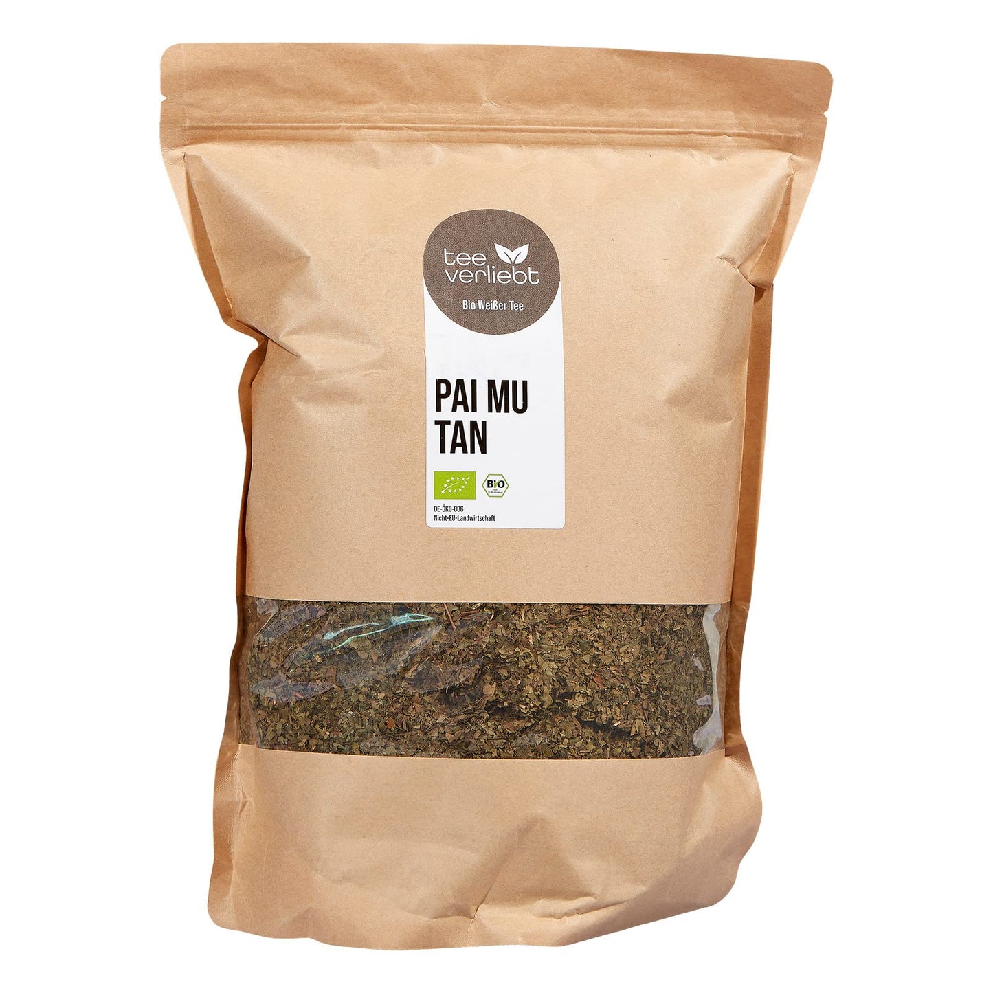 Baltā tēja teeverliebt Bio Pai Mu Tan 1000 g, beramā tēja, smalki sagrieztas lapas
