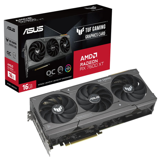 ASUS TUF Gaming Radeon RX 7600 XT OC Edition - 16GB GDDR6, PCIe 4.0, 1x HDMI 2.1, 3x DisplayPort 2.1, black gaming GPU