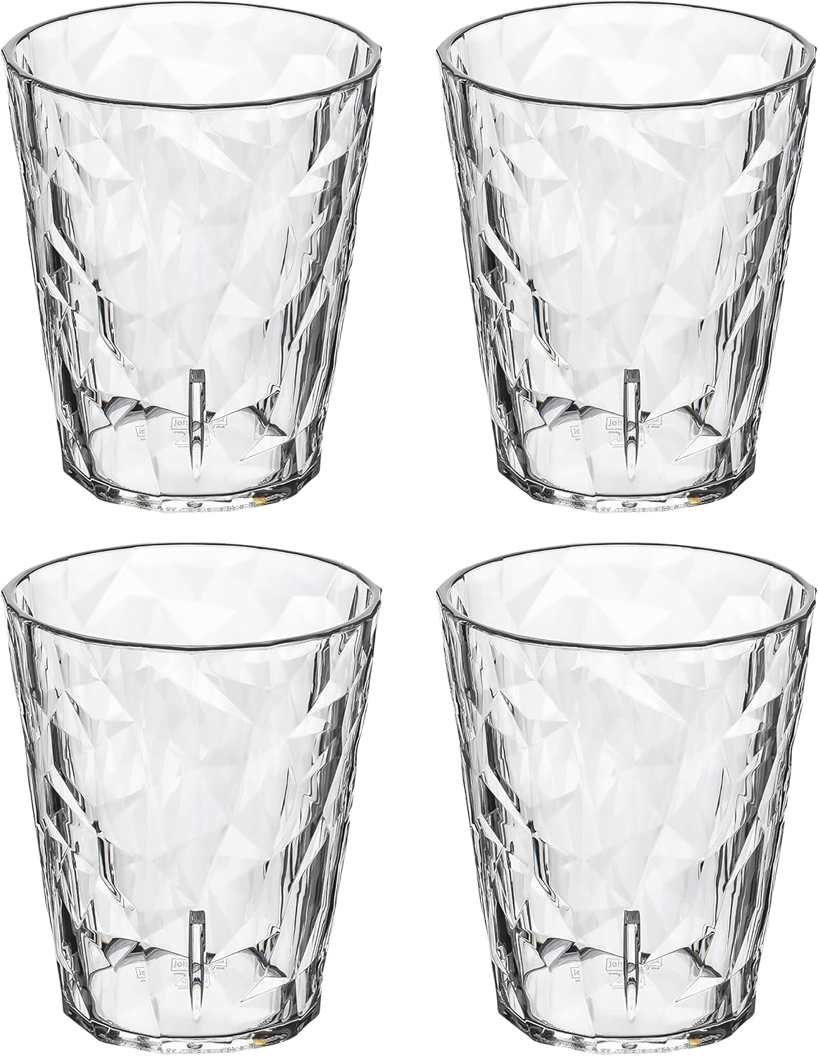 Nesalaužamas dzeramās glāzes Koziol Superglas Club No.1, 4 gab., 250ml, kristāla izskats, saliekamas, trauku mazgājamajai mašīnai
