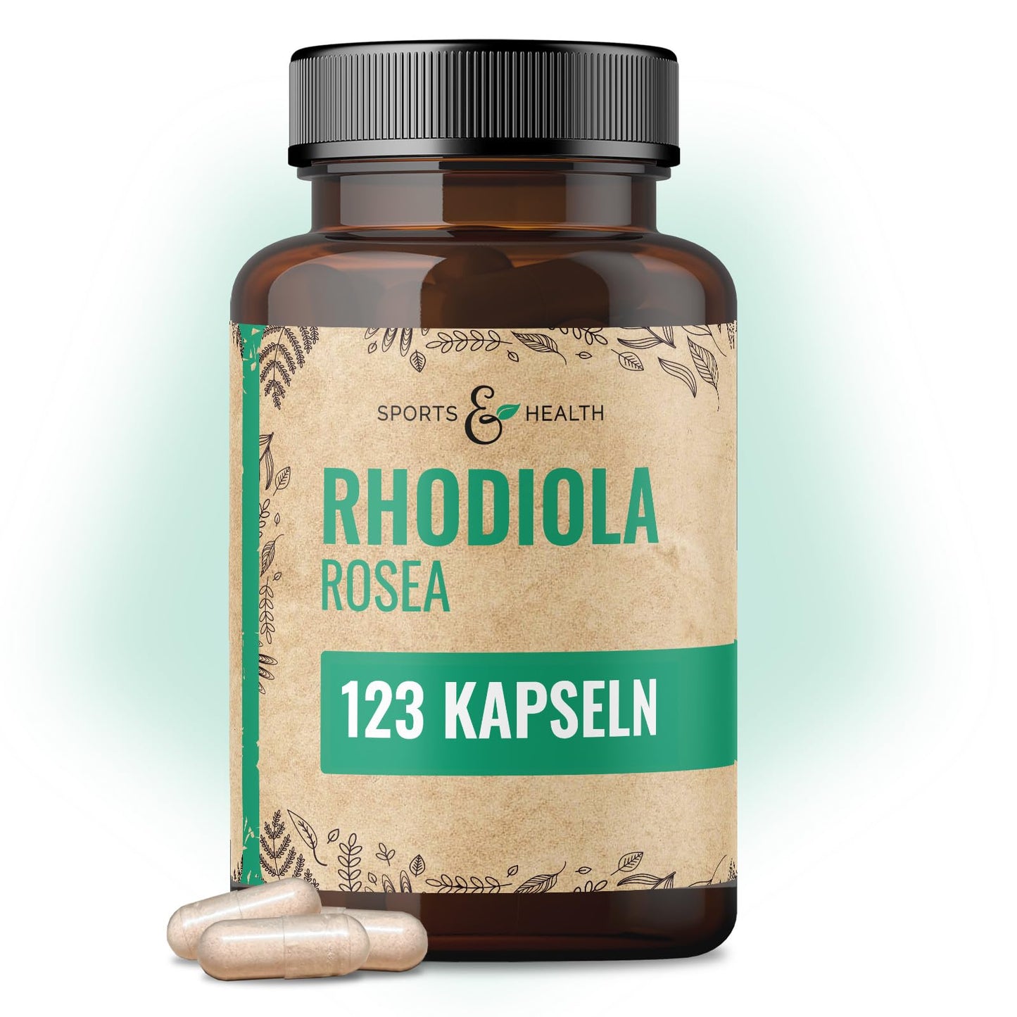 Rhodiola Rosea kapsulas Sports & Health, stipras, vegānas - 123 gab., 6000 mg, 10:1 ekstrakts