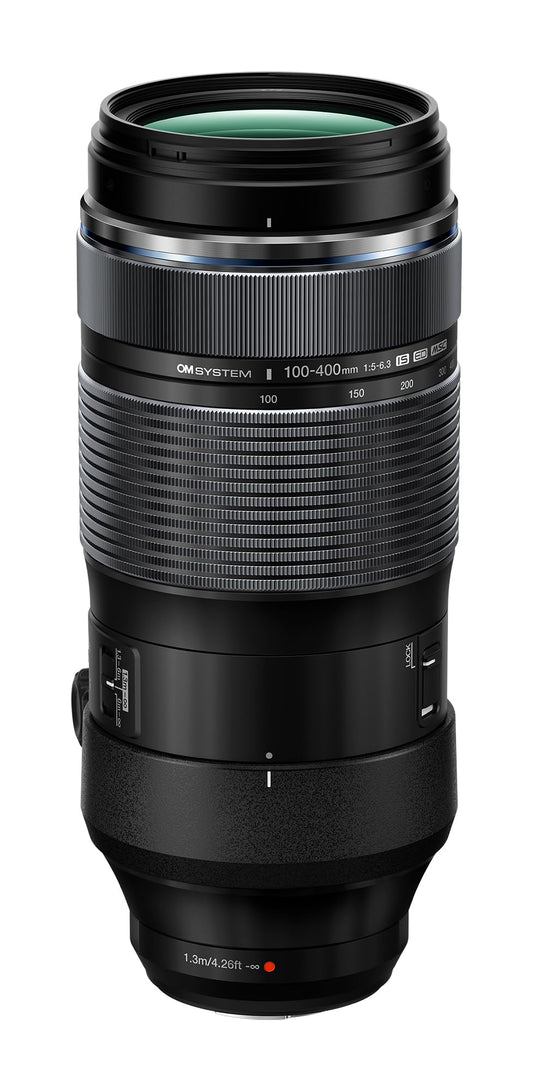 OM SYSTEM M.Zuiko DIGITAL ED 100-400mm F5.0-6.3 is, supertelezoom, piemērots visām MFT kamerām (Olympus OM-D un Pen modeļi, Panasonic G sērija), melns
