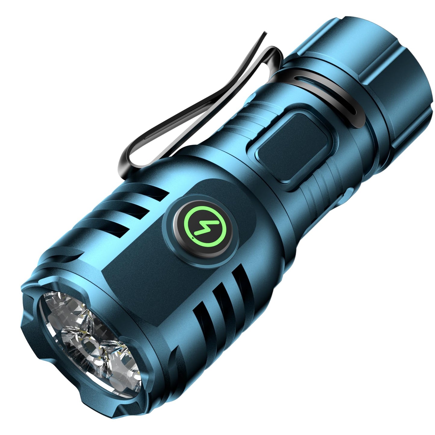 Lukturītis mazs uzlādējams LED īpaši spilgts 6000 Lumen, TYPE-C uzlādējams 4* jaudīgas lampu lodītes Mini Torch ar 8 apgaismojuma režīmiem un ilgu darbības laiku, ūdensizturīgs, kempingam, pārgājieniem, āra aktivitātēm, ārkārtas situācijām