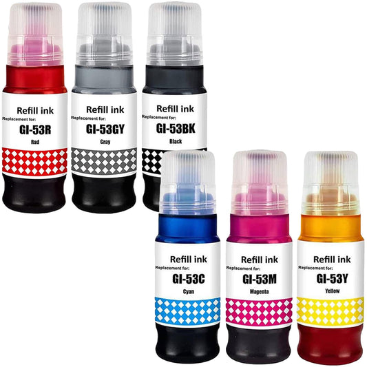 Melna tintes pudele GI53 GI-53 - Canon PIXMA G650 G550 compatible, high-quality black ink for vibrant prints.