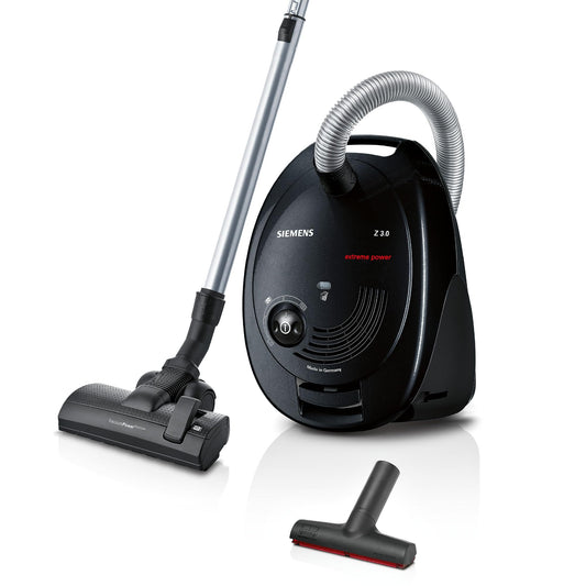 Siemens putekļsūcējs Z 3.0 - 850W, XXL polsteru uzgalis, zems enerģijas patēriņš, ideāli dzīvnieku spalvām, melns