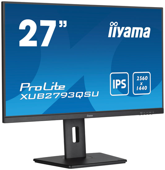 iiyama Prolite XUB2793QSU-B7 - 27" WQHD IPS monitor, 100Hz, HDMI, DP, USB3.2, height adjustable, pivot, Adaptive Sync, black