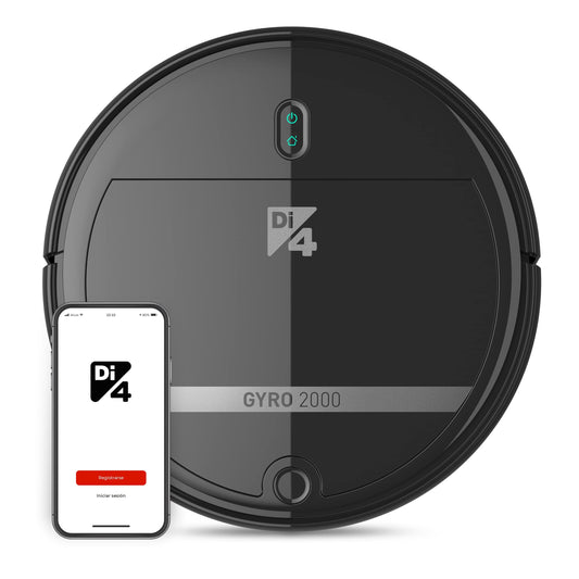 Di4 Gyro 2000 robotu putekļsūcējs - 4in1, 2000PA, APP vadība, Alexa, Google Home, 5 programmas, automātiski uzlādējams.