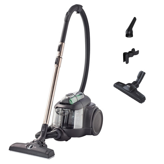 AEG CLEAN 6000 ÖKO AL61C2ÖKO - bezmaisīša putekļsūcējs, 550 W, 12 m rādiuss, 1,6L tvertne, 60% pārstrādāts materiāls.