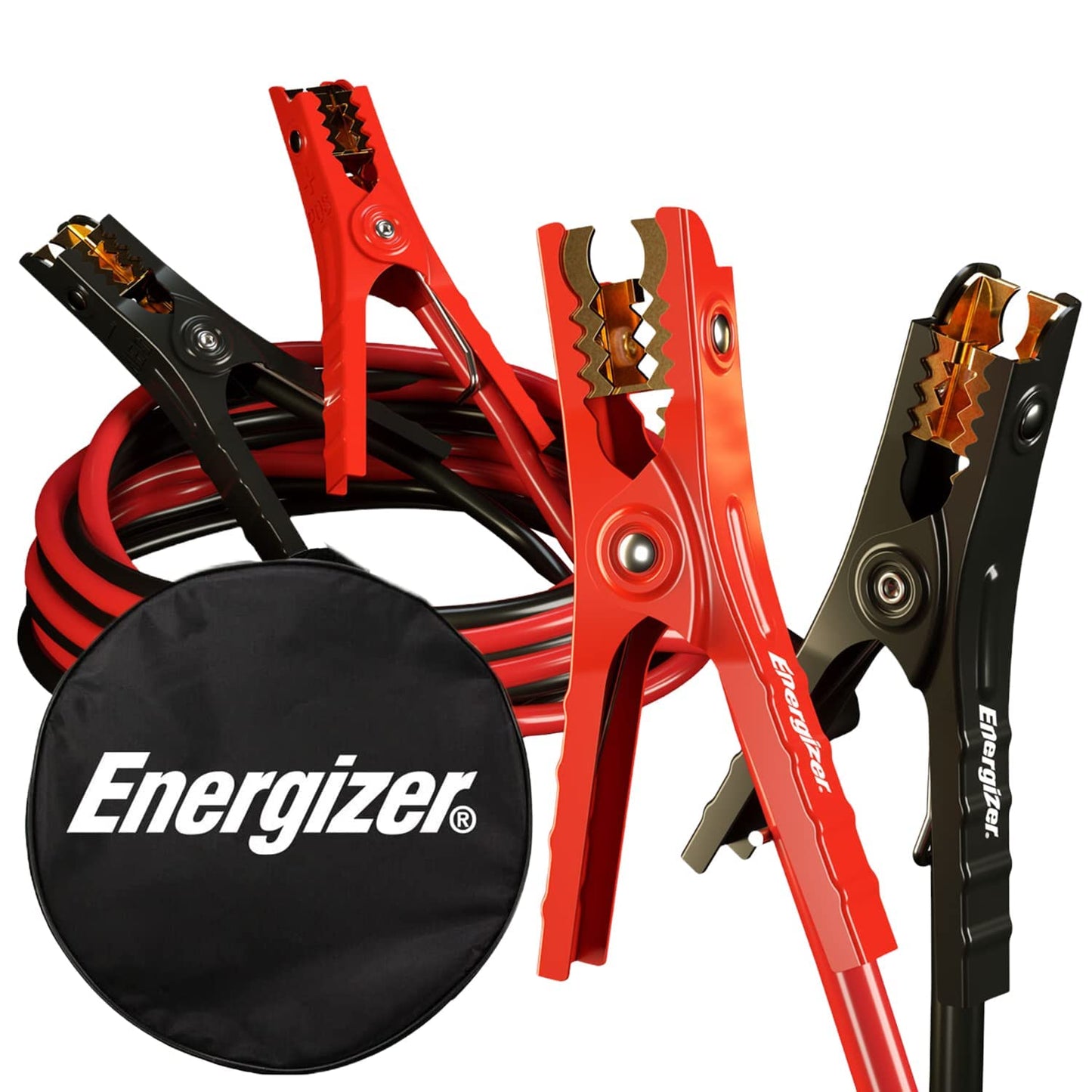 Energizer starthilfekabeli autobaterijām, izturīgi starta vadi tukšiem vai vājiem akumulatoriem, ar pārnēsāšanas somu (16 pēdas (6 Gauge))