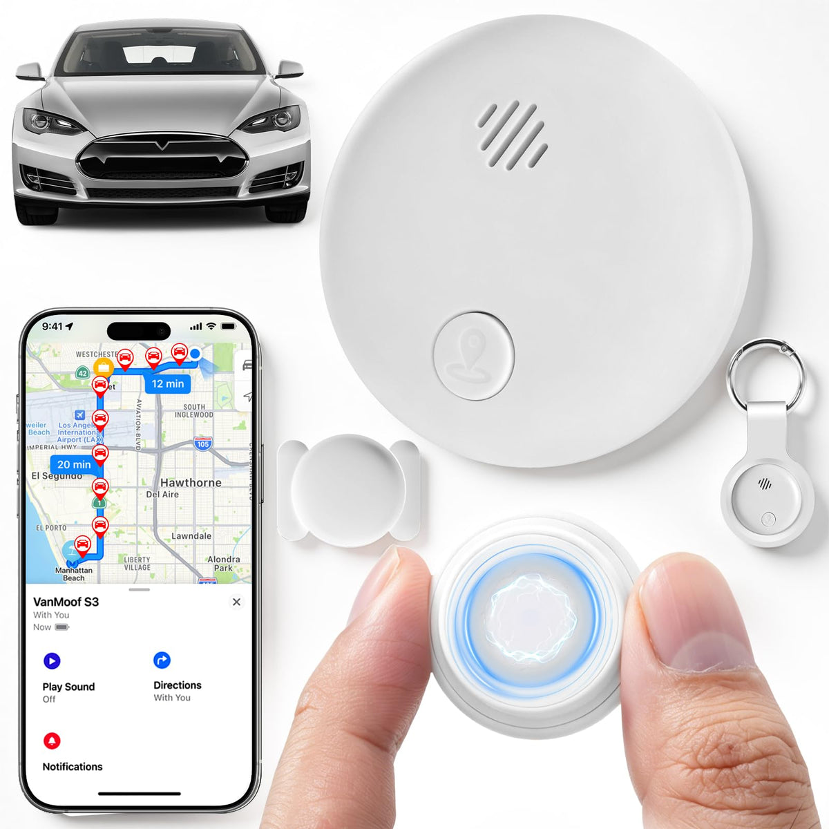GPS izsekotājs automašīnai, mini magnētiskais transportlīdzekļa izsekotājs bez ikmēneša maksas, reāllaika atrašanās vietas noteikšana ar lietotni Android un iOS, automašīnām, velosipēdiem, bagāžai un mājdzīvniekiem