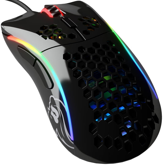 Glorious Gaming Model D- - Īpaši viegls, RGB apgaismojums, ergonomisks, Pixart 3360 sensors, Omron slēdži, 6 pogas, spīdīgi melns.