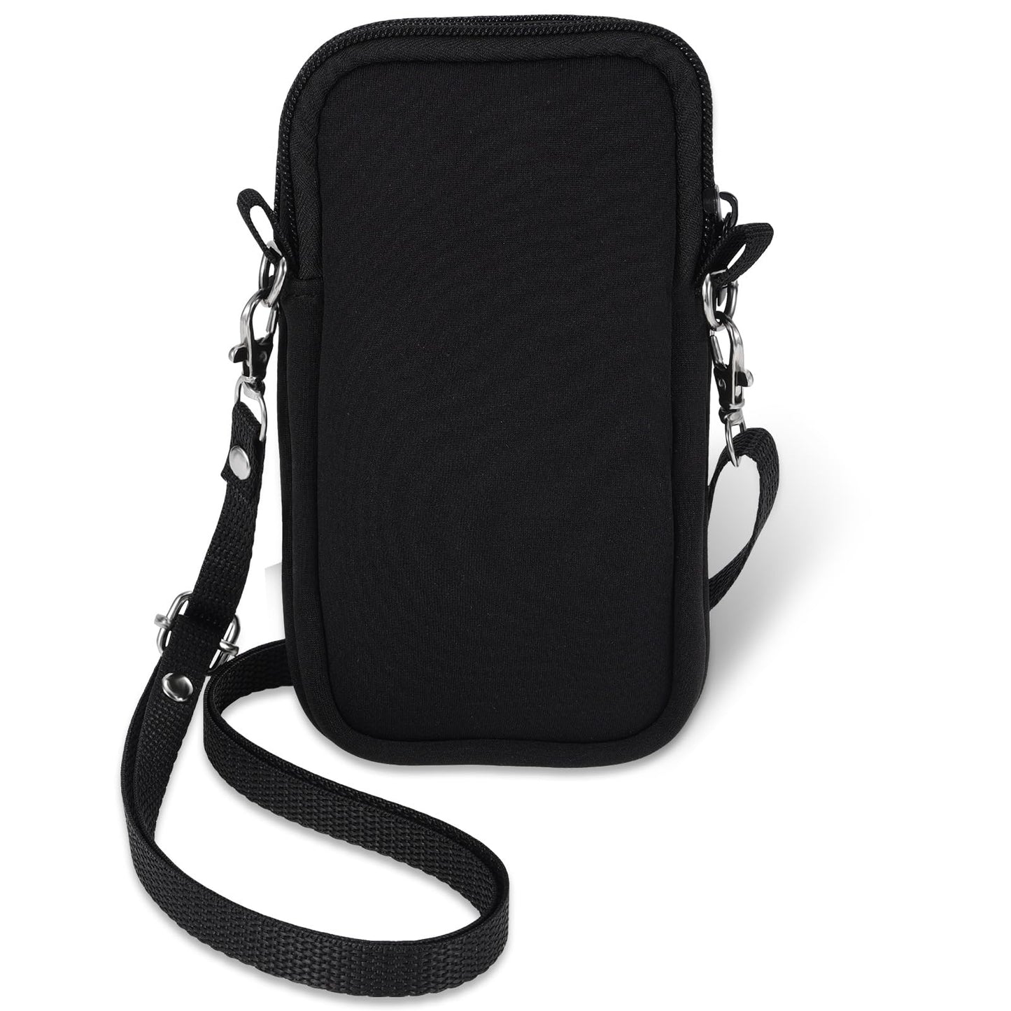 Telefonu somiņa 7" ar 2 slāņiem, universāla neoprēna mobilo telefonu maciņš, aizsargmaciņš iPhone 14 15 16 Samsung, 18,5 x 10.0cm, melna
