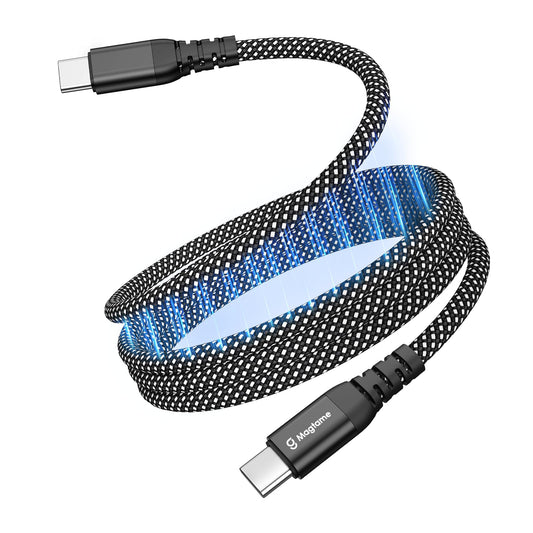 Magtame magnētiskais sarullējamais USB-C kabelis, C uz C, 60W Type-C ātrā uzlāde 1 m