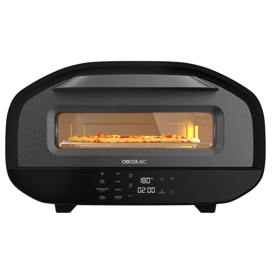 Cecotec elektriskais picas cepeškrāsns ar skata logu Pizza&Co Tifosi. 1700W, 12 litru ietilpība, digitālā vadība, pārklāts tērauds, 8 funkcijas, taimeris, temperatūra 80°C - 430°C, iekšējā apgaismojums.