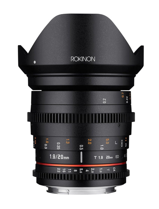 Rokinon 20 mm T1.9 Cine DS AS ED UMC platleņķa objektīvs Canon EF