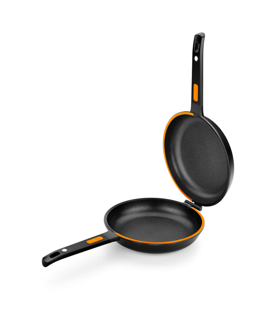 BRA Efficient Duo - 20 cm non-stick aluminum pan for potato tortillas, PFOA-free, suitable for all stovetops.