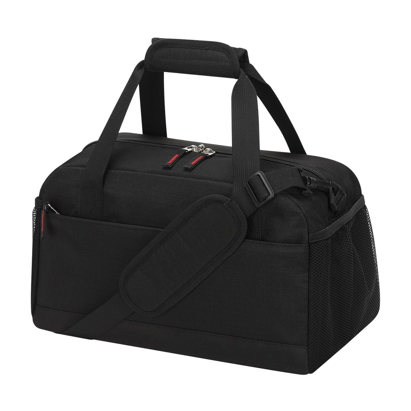 Maza sporta soma LONALIA ar mitro nodalījumu, 35×20×20 cm rokas bagāža, mini duffle soma ar vairākiem nodalījumiem sportam, nedēļas nogalei, īsiem ceļojumiem, melna