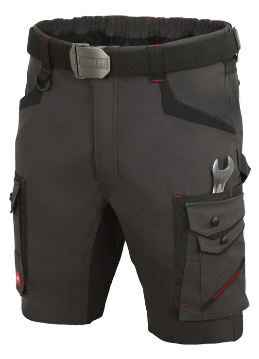 Darba šorti vīriešiem ART.MAS Professional 4DYNAMIC ar 4 virzienu stiepumu, 260 g/m², slim fit, ar instrumentu kabatām, antracīta-melni