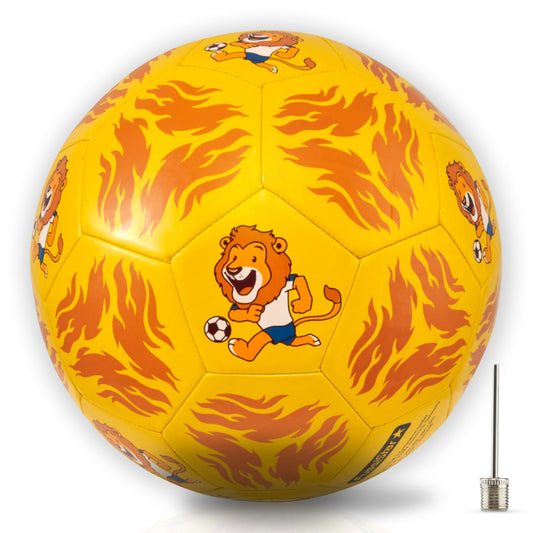 Bērnu futbola bumba 3. izmērs, viegls bērnu futbols ar lauvas motīvu, Bambini futbols 3–7 gadiem