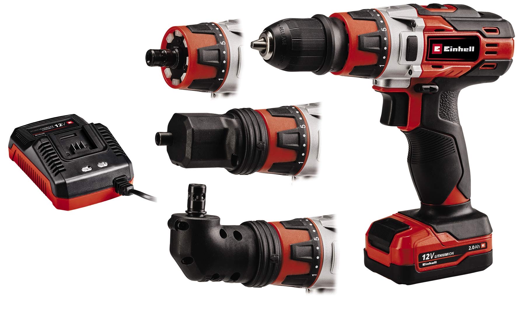 Einhell akumulatora skrūvgriezis TE-CD 12/1 - 12V, 30Nm, 2 ātrumi, noņemams 10mm urbjpatrons, lādētājs un 2,0 Ah akumulators iekļauts.