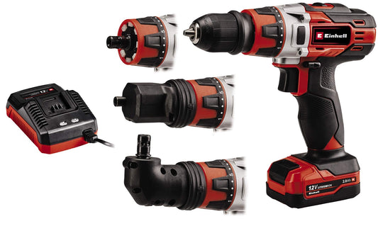 Einhell akumulatora skrūvgriezis TE-CD 12/1 - 12V, 30Nm, 2 ātrumi, noņemams 10mm urbjpatrons, lādētājs un 2,0 Ah akumulators iekļauts.
