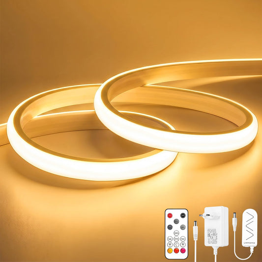 COB LED lente OYKYOHEI, silti balta, dimmējama, ar tālvadības pulti, 3m