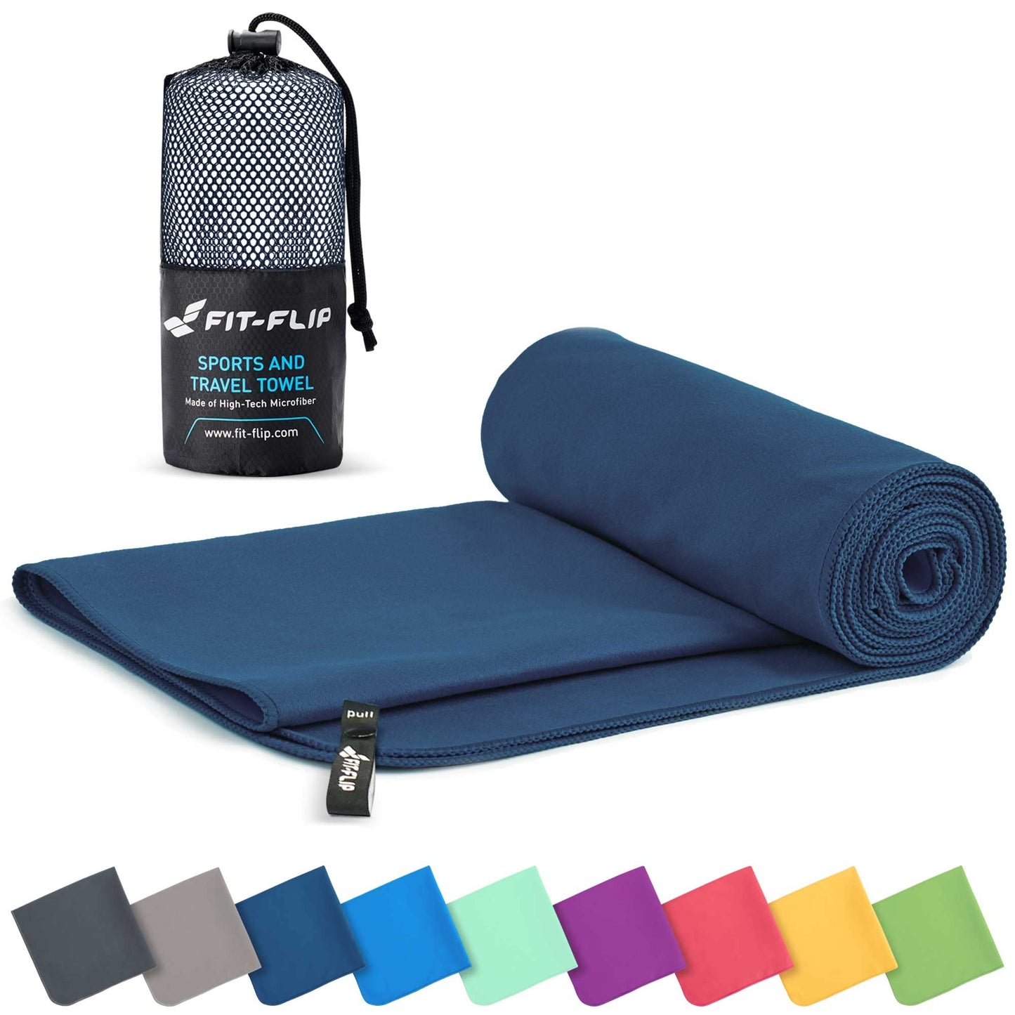 Fit-Flip mikrošķiedras dvielis, ātri žūstošs fitnesam, sportam un saunai