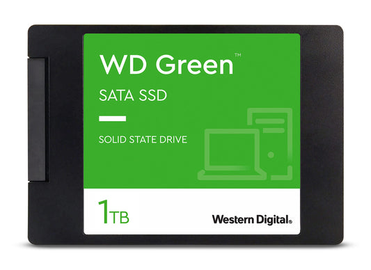 WD Green SATA SSD 1TB - 2.5" internal SSD, SLC caching, shock-resistant, WD F.I.T. Lab™ certified, ideal for laptops and desktops.