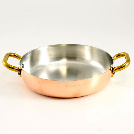 Pentole Agnelli ALCU11024 - 24 cm cream aluminum pot with 2 metal handles, ideal for cooking and durability.