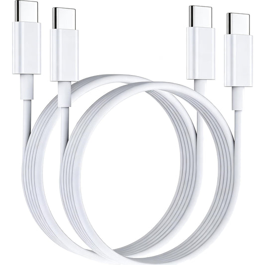 iPhone 15 lādēšanas kabelis USB C kabelis 2 gab. 1M 60W USB C uz USB C ātrās uzlādes kabelis PD3.0 USB C lādēšanas kabelis iPhone 15/15Pro/15ProMax, Samsung S23/S22/S21 sērijai, Huawei MacBook