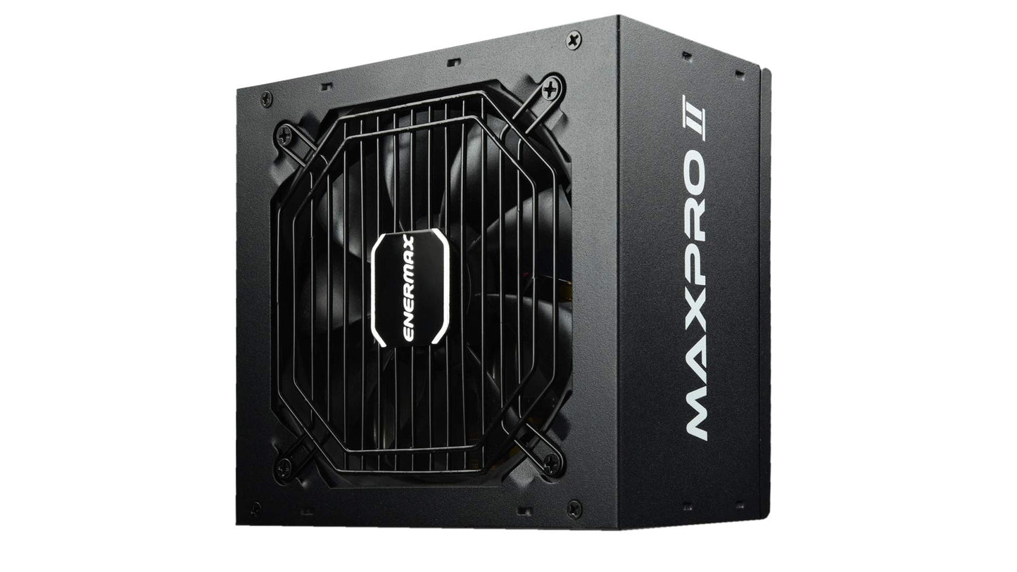 ENERMAX MAXPRO II ATX 500W PSU - 80Plus efficiency, non-modular, 5-layer protection, black, 230V EU.