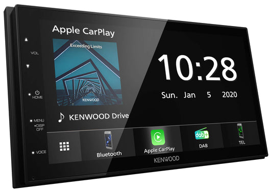 Kenwood DMX5020DABS - 17,3 cm WVGA digitālais mediju moniceiveris ar DAB+/FM, CarPlay, Android Auto, Android USB spoguļošana, Bluetooth, kapacitatīvais skārienpanelis, DSP, 4 x 50 vati