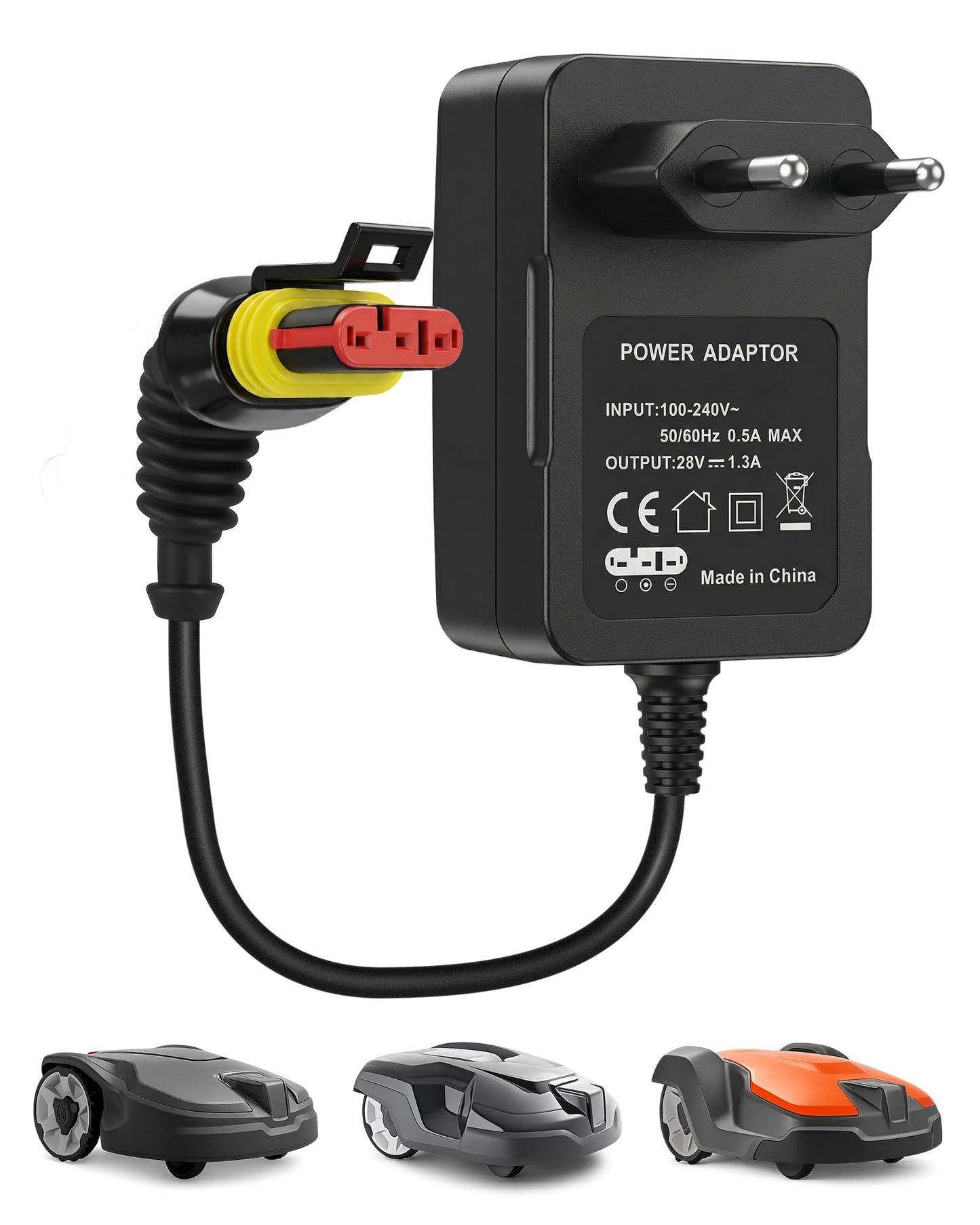 Lādētājs 28V 1.3A Binamao, saderīgs ar Husqvarna Automower 105, 310, 315, 315X, 305, 310 Mark II, 315 Mark II un Gardena R50Li, R40li, R45Li, R70Li